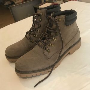 faux suede cute work boot